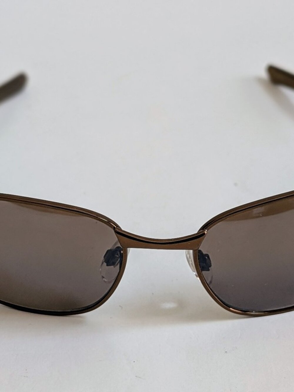 NWT Vintage 90's Rectangle Metal Designer Sport Sunglasses (S. Brown)